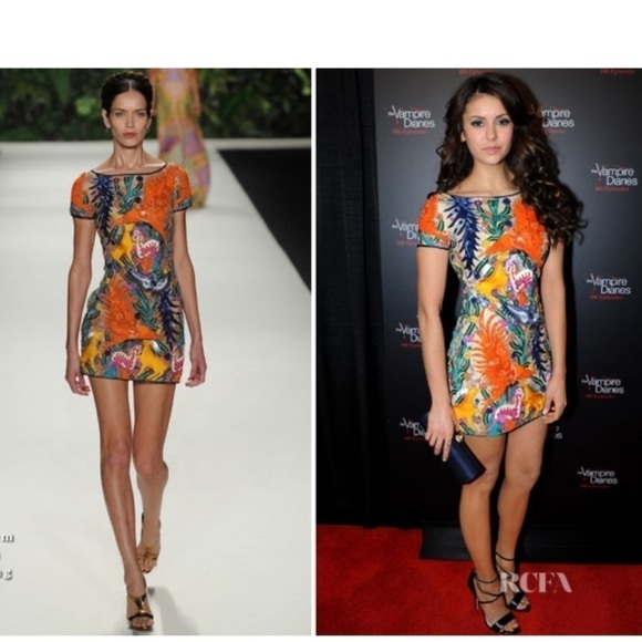 Naeem Khan beaded and sequin embroidered colorful mini dress size small - Picture 1 of 12